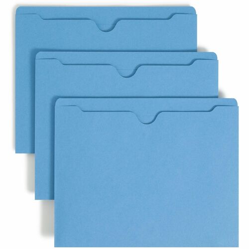 Smead  File Jackets,Flat Exp.,Straight Cut,Letter,100/BX,Blue
