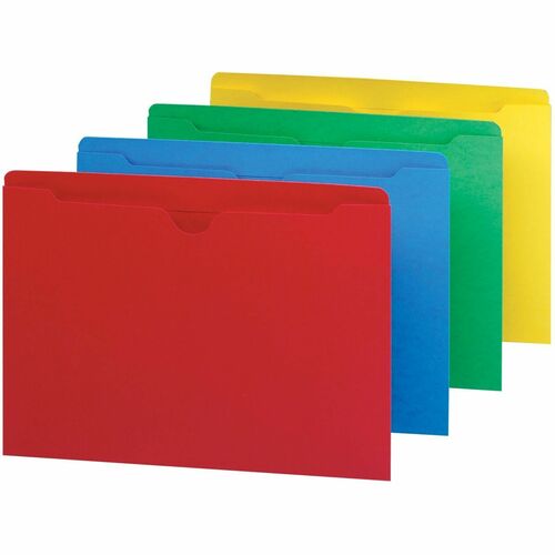 Smead  File Jackets,Flat Exp.,Straight Cut,Letter,100/BX,Assorted