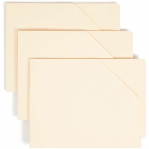 Smead  End Tab Pockets, Flat Expansion, Letter, 100/BX, Manila