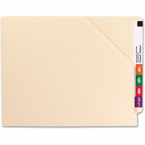 Smead  End Tab Pockets, 1-1/2" Expansion, Letter, 50/BX, Manila