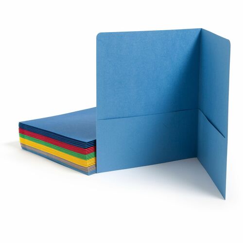 Smead  2-Pocket Folders, Textured, 9-3/4"x11-1/2", 25/BX, AST