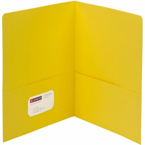 Smead  Folders, Textured, 2 Pockets, 9-3/4"x11-1/2", 25/BX, Yellow