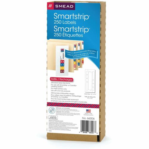 Smead  Label Kit Refills,Printable,250 Label Forms,7-1/2" Label