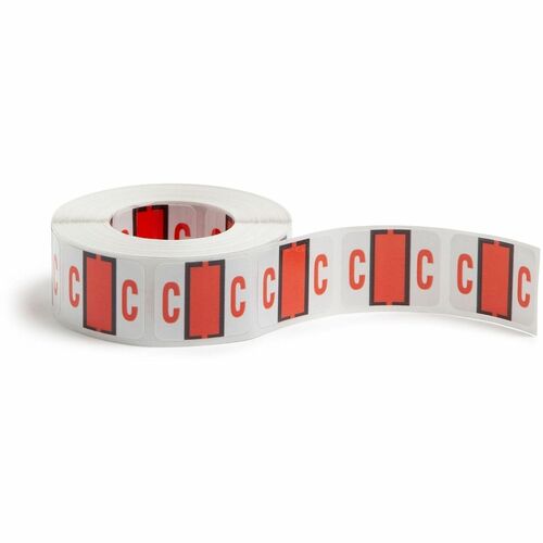 Smead  Color Code Labels, "C", 1"x1-1/4", 500/RL, Dark Orange