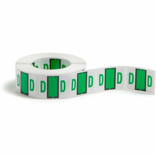 Smead  Color Code Labels, "D", 1"x1-1/4", 500/RL, Light Green
