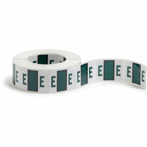 Smead  Color Code Labels, "E", 1"x1-1/4", 500/RL, Dark Green