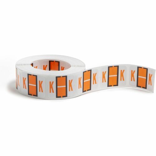 Smead  Color Code Labels, "K", 1"x1-1/4",500/RL, Light Orange