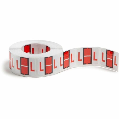 Smead  Color Code Labels, "L", 1"x1-1/4", 500/RL, Dark Orange