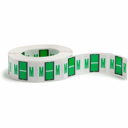 Smead  Color Code Labels, "M", 1"x1-1/4", 500/RL, Light Green