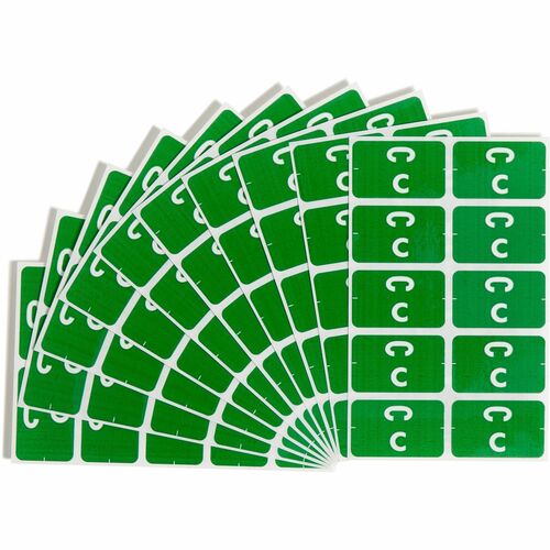 Smead  Color Coded Label, "C", 100/PK, Dark Green