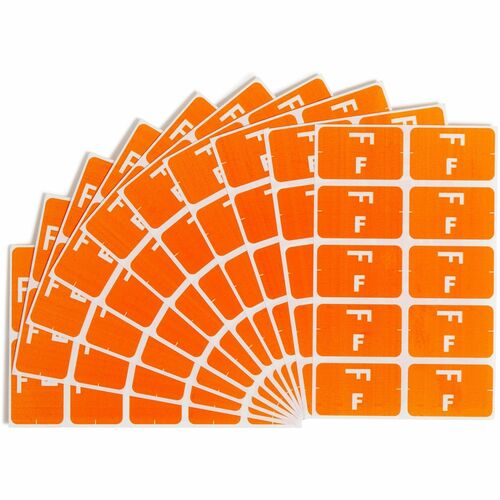 Smead  Color Coded Label, "F", 100/PK, Orange