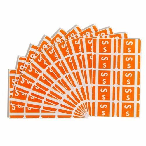 Smead  Color Coded Label, "S", 100/PK, Orange