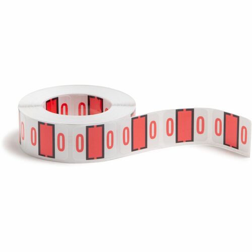 Smead  Numeric Coded Labels, "0", 1-1/4"x1", 500/RL, Pink