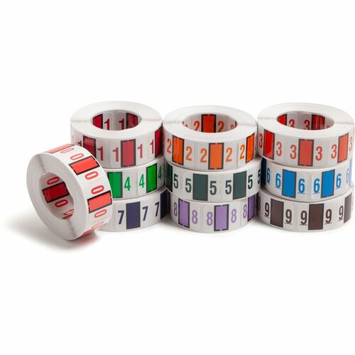 Smead  Numeric Coded Labels, "0-9",5000 Labels/BX, Assorted