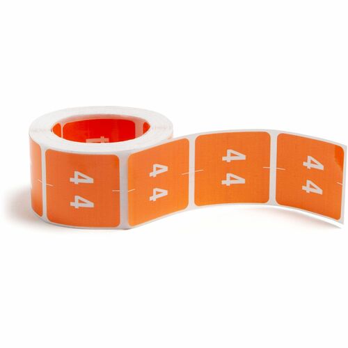 Smead  Numeric Labels, "4", 1-1/2"x1-1/2", 250/RL, Orange