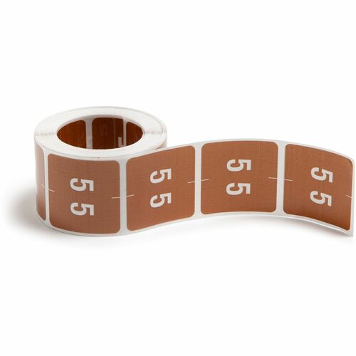Smead  Numeric Labels, "5", 1-1/2"x1-1/2", 250/RL, Brown
