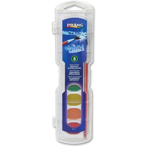 Dixon Ticonderoga Company  Metallic Watercolors,No.9 Paintbrush,Nontoxic,8 Colors