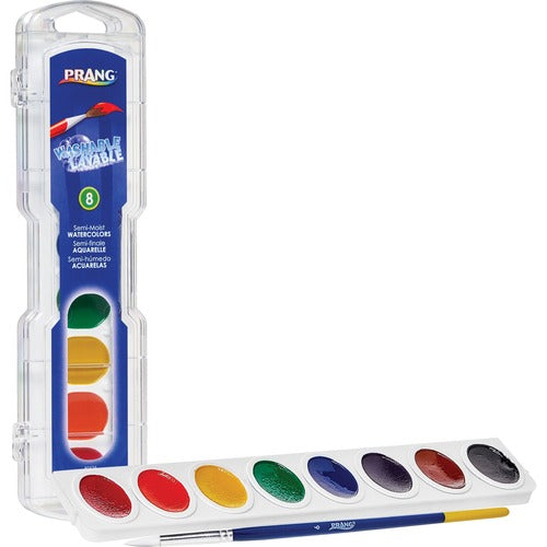 Dixon Ticonderoga Company  Watercolor Paint Set, w/Brush, Washable, 8/ST, Assorted