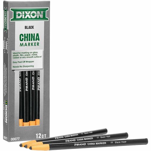 Dixon Ticonderoga Company  China Marker, Nontoxic, Paper Wrapped, Black