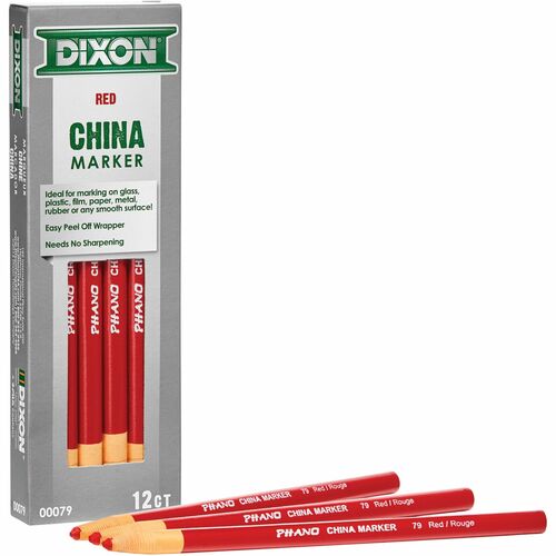 Dixon Ticonderoga Company  China Marker, Nontoxic, Paper Wrapped, Red