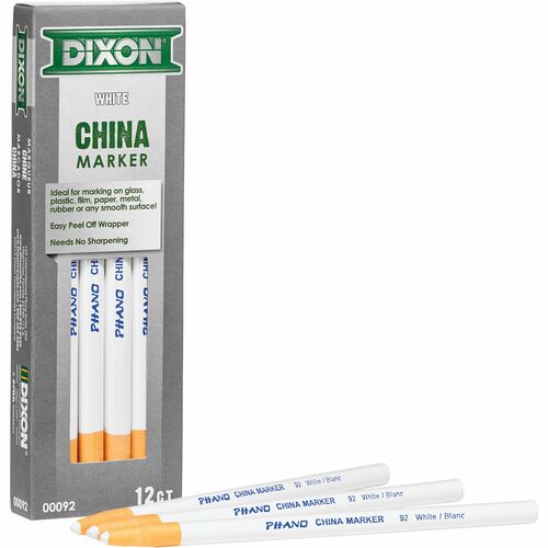 Dixon Ticonderoga Company  China Marker, Nontoxic, Paper Wrapped, White