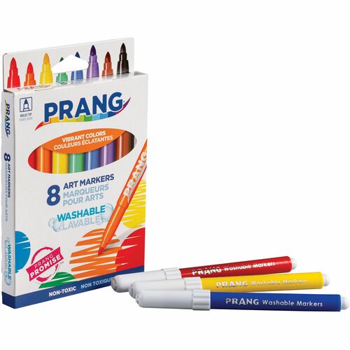 Dixon Ticonderoga Company  Watercolor Markers,Washable,Conical Tip,8/ST,Bold Colors