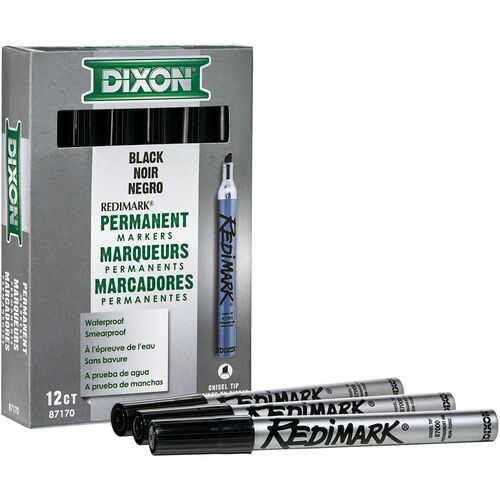 Dixon Ticonderoga Company  Redimark Permanent Marker, Chisel Point, Black