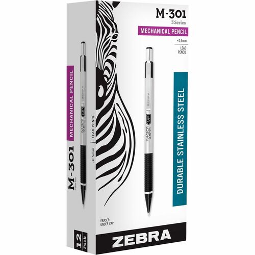 Zebra  Mechanical Pencils,Refillable Lead/Eraser,0.5 mm,BK
