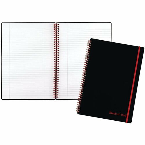 Black N' Red/John Dickinson  Wirebound Book,Ruled/Perf.,11-5/8"x7-7/8",70Shts,BK/RD