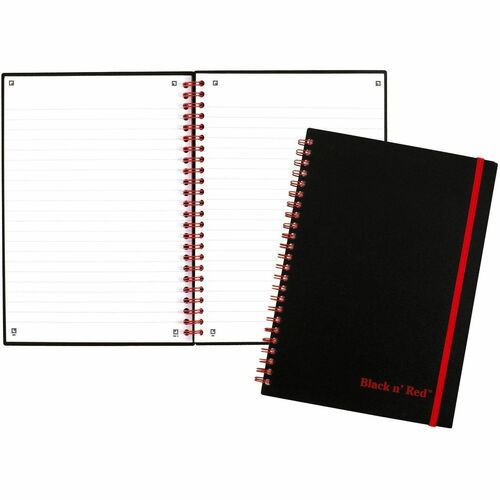 Black N' Red/John Dickinson  Wirebound Notebook,Ruled/Perf.,w/Margin,11"x8-1/2",Black/Red