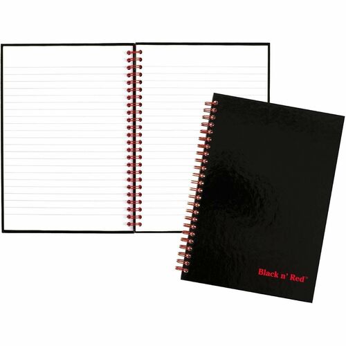 Black N' Red/John Dickinson  Wirebound Book,Ruled,70 Sheets,8-1/4"x5-7/8",BK/RD