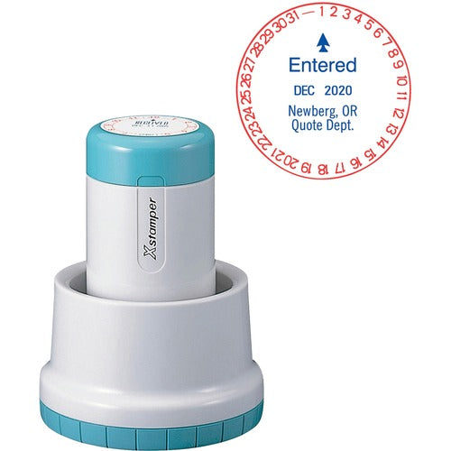 Shachihata Inc  Rotary Custom Date Stamp, 1-3/4", 1-3 Lines, 14 Max