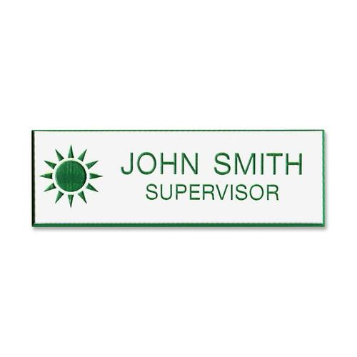 Shachihata Inc  Standard Logo Name Badge, 3 Lines Of Copy, 1"x3"
