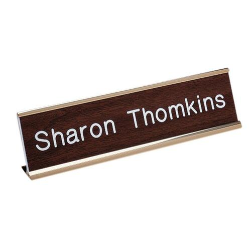 Shachihata Inc  Standard Aluminum Desk Sign, 2"x8", Gold