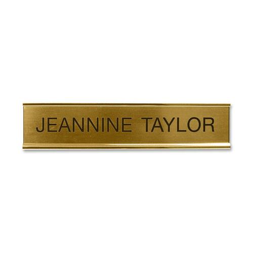 Shachihata Inc  Standard Aluminum Desk Sign, 2"x10", Gold