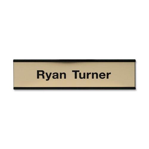 Shachihata Inc  Sign,Wall,Standard,Custom,Aluminum Frame,Plastic,2"x8",Black