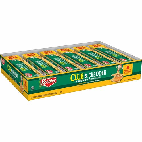 Keebler Co.  Club Cheddar Crackers, Snack Pack, 1.8 oz,12/BX