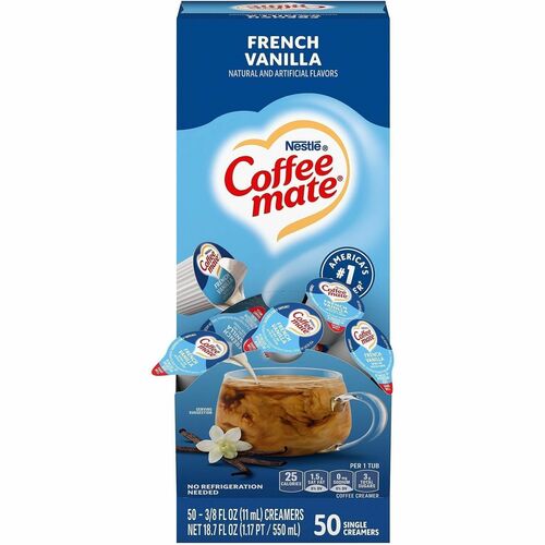 Nestle USA  Liquid Coffee Creamers, .38 oz Singles,50/BX, French Vanilla