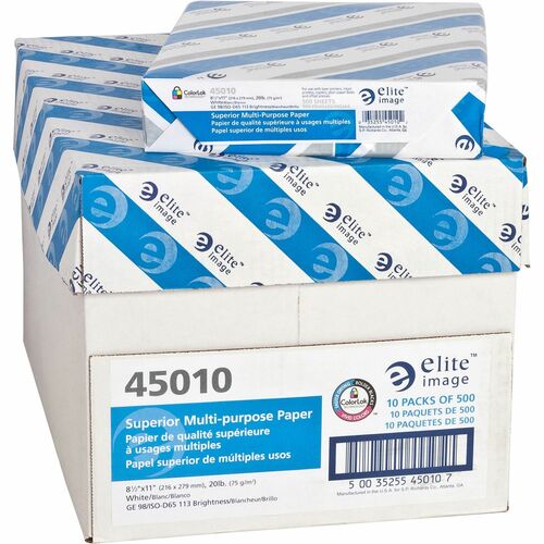 Elite Image  Multipurpose Paper,98 GE,20Ib.,8-1/2"x11",500/PK,10/CT,WE-ELI45010
