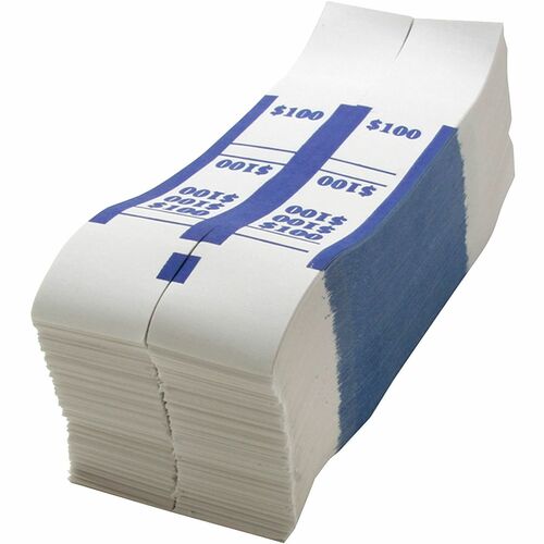 Sparco  Bill Strap,f/$1 Bills,$100 Capacity,1000/PK,White/Blue