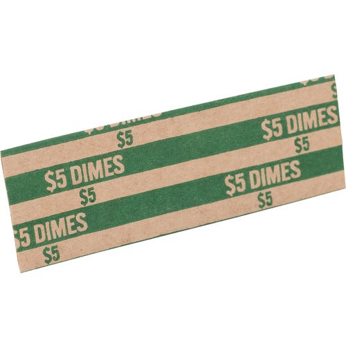 Sparco  Coin Wrapper, 60 lb., Dimes, 5.00, 1000/PK, Green