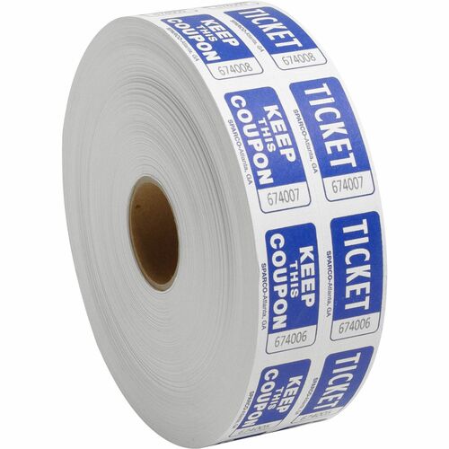 Sparco  Ticket Roll, Double w/Coupon, 2000/RL, Blue