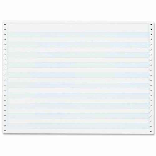 Sparco  Computer Paper, 20 Lb,14-7/8"x11",2400/CT, 1/2" Blue Bar