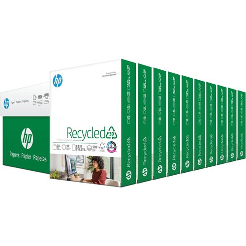 Hewlett-Packard  Recycled Paper,20 lb.,92 GE/102 ISO,8-1/2"x11",10RM/CT,WE-HEW112100