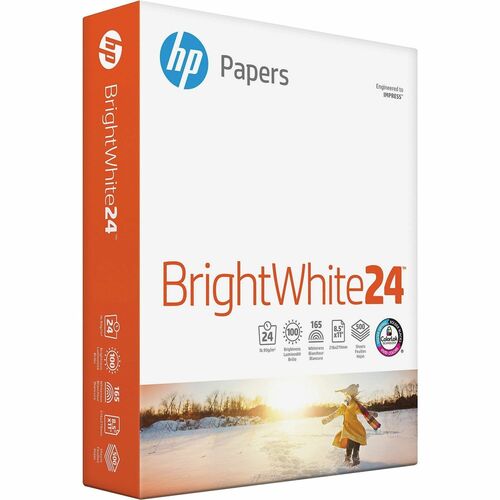 Hewlett-Packard  Inkjet Paper, 24lb, GE 97/113 ISO, 500 Sht/RM, 8-1/2"x11",WE-HEW203000