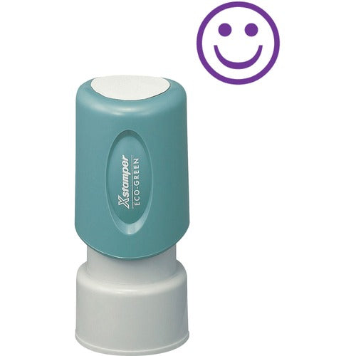 Shachihata Inc  Specialty Stamp,Smiley Face,5/8",Pre-Inked,Purple