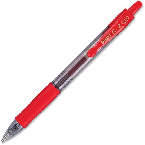 Pilot  Gel Pens,Retractable,Refillable,Bold Pt,CL Barrel/RD Ink