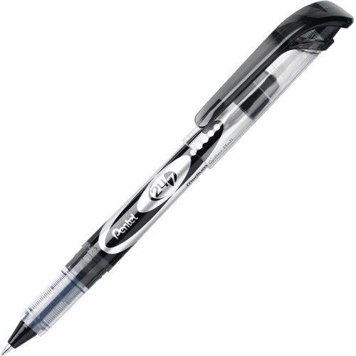 Pentel  Rollerball Pen,Metal Tip, 0.7mm, 1 DZ, Black Ink/Barrel