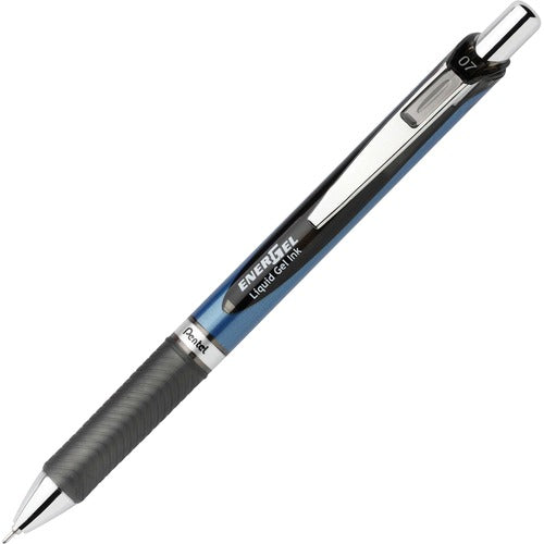Pentel  Gel Pen,Retractable/Refillable,Metal Tip,0.7mm,BK Ink