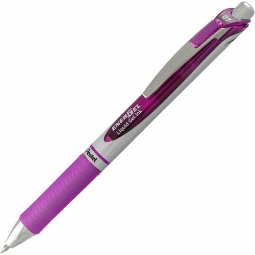 Pentel  Gel Pen,Retractable,Metal Tip,.7mm,Violet Barrel/Ink